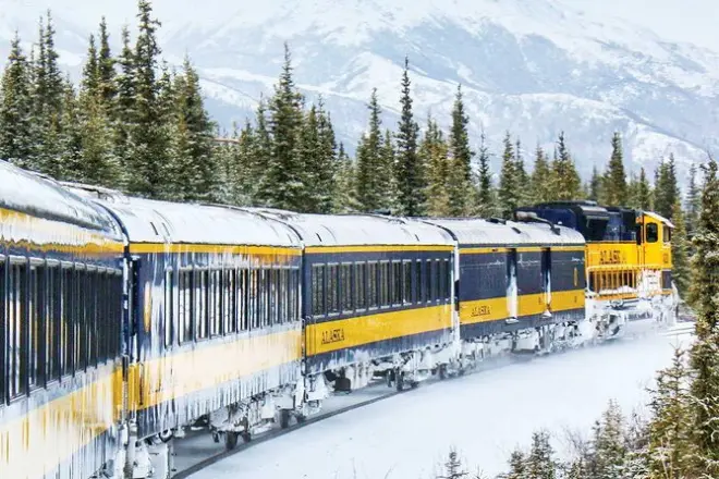 Anchorage to Fairbanks train: 12-hour Aurora Winter journey