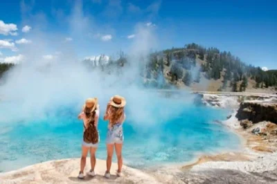 Feel the spray at yellowstone’s lower falls, spot bison in hayden valley, and watch old faithful erupt. includes hotel pickup from jackson hole and picnic lunch.