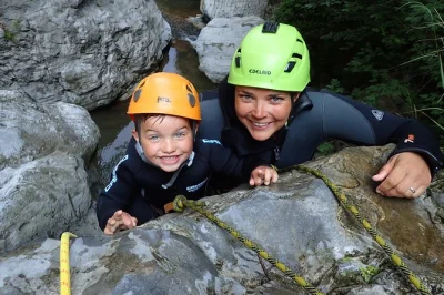 Feel the rush in lake garda’s wild canyons—splash, jump, and abseil on a family canyoning tour with expert guides, all equipment, and free photo service included.