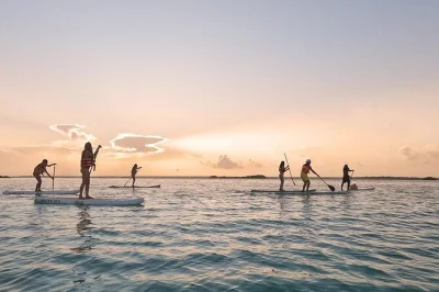 Watch sunrise over bacalar on a paddleboard or kayak, swim at cenote esmeralda, and share a floating picnic with birdsong. includes guide, snacks, and all gear.