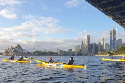See sydney harbour from the water, kayak under the bridge, pass the opera house, and enjoy breakfast at thelma & louise café. small group, local guide, photos included.