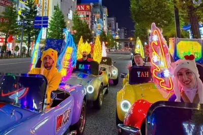 Feel the buzz of tokyo from a street go-kart, cruise past akihabara and senso-ji temple, and take home a quirky photo souvenir. includes guide and all fees.