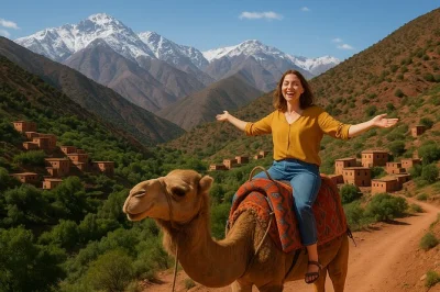 Feel the cool mist of atlas waterfalls, share mint tea in a berber home, and ride camels through valleys. includes marrakech pickup, guide, and drinks.