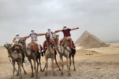 Fly from hurghada to cairo for a day exploring the giza pyramids, sphinx, and egyptian museum with a local guide. includes lunch, transfers, and flights.