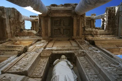 Step into ancient ephesus on a day trip from izmir with hotel pickup, guided ruins tour, temple of artemis view, and a buffet lunch. book your seat easily.