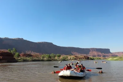 Float the colorado river near moab, pass fisher towers & castleton tower, splash through easy rapids, and hear local stories from your guide. includes shuttle & gear.