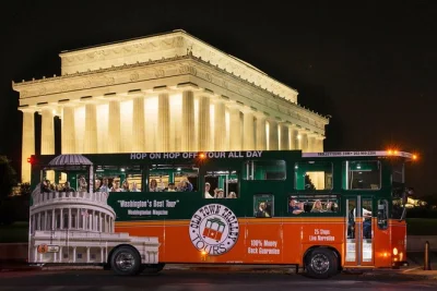 Feel the glow of washington dc’s monuments at night on a trolley tour with live narration, stops at memorials, and easy pickup from union station or welcome center.