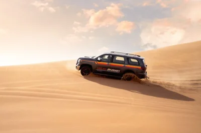 Feel the rush of dubai’s red dunes, try sandboarding, ride camels, and enjoy a bbq dinner with live shows. includes hotel pickup and a local safari guide.