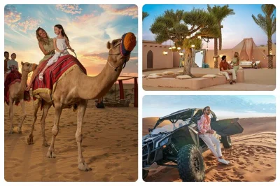 Step into the dubai desert for a private vip dinner, live shows, dune bashing, and a 4-course menu at noble camp—includes hotel pickup and flexible seating.