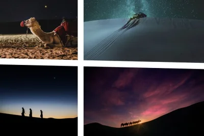 Feel the hush of doha’s desert at night with a camel ride, local tea, and wild dune bashing. includes hotel pickup and drop-off with certified driver.