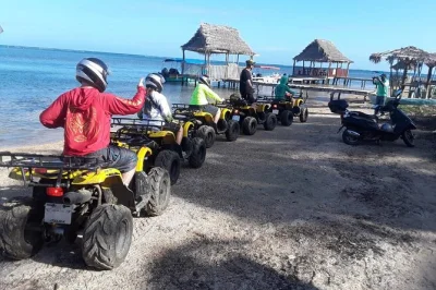 Feel the island’s wild side in roatan—see monkeys, sloths, and butterflies at mayan eden eco park, then ride atvs on the east end. includes hotel or port pickup.