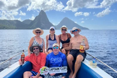 Feel the salt air on a private st. lucia boat tour to soufriere, with snorkeling stops, beach time, and local drinks. includes hotel or port pickup and flexible return.