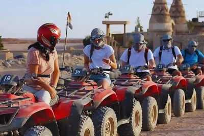 Vivi il vento del sinai in quad, gusta il tè beduino, prova il cammello e ascolta l’eco nel deserto. include pick-up in hotel e tutta l’attrezzatura per partire senza pensieri.