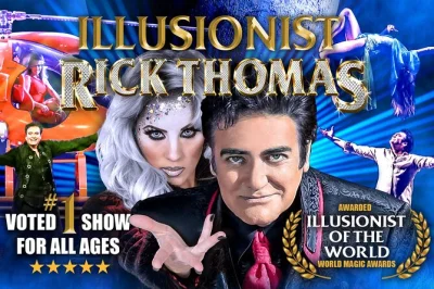 Step inside rick thomas’s mansion of dreams in branson for a night of grand illusions, comedy, and dance. wheelchair accessible, with live entertainment included.