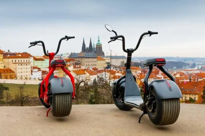 Zip through prague on a fat-tire electric scrooser, explore old town, charles bridge & hidden parks with a local guide. includes helmet, water & raincoat.