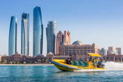 Feel the breeze on an abu dhabi sightseeing boat tour, glide past the corniche skyline, with live commentary and local guide. includes bottled water & safety gear.