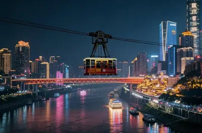 Chongqing notturna privata: Hongya Cave e funivia sul Yangtze
