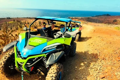 Feel the wind on a morning utv ride along aruba’s north coast, climb casibari rock, visit natural bridge & alto vista chapel, with pickup and snacks included.