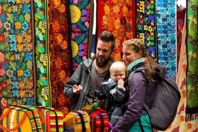 Feel the buzz of otavalo market, taste fresh bizcochos in cayambe, and hear andean music at a family home. includes hotel pickup and bilingual guide.