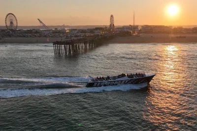 Chase dolphins and watch the sun dip behind ocean city’s skyline on a lively sea rocket sunset cruise, with drink packages and local harbor sights included.