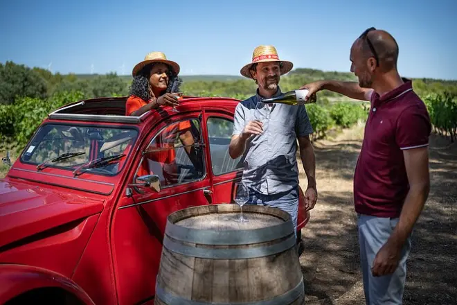 Languedoc wine tour from Montpellier: 2CV and two wineries