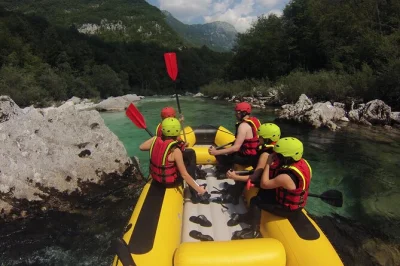 Experience soča river rafting, swim in emerald pools, jump rocks, and enjoy local snacks. includes gear, transport, and gopro photos. book your adventure!
