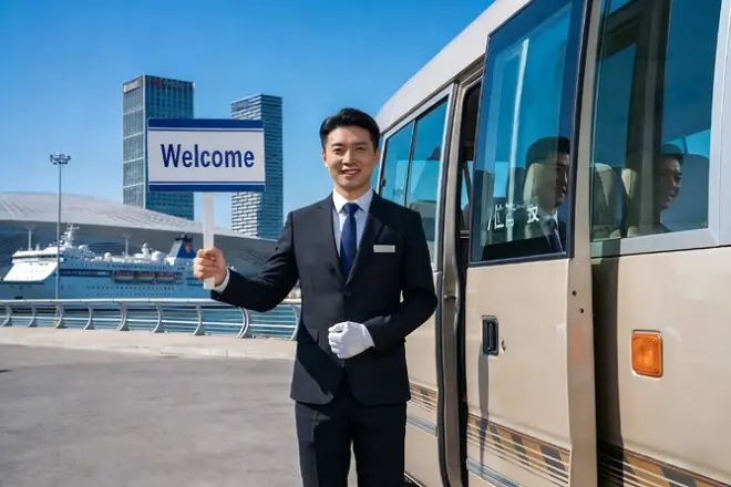 Traslado privado do porto de Tianjin ao hotel em Pequim