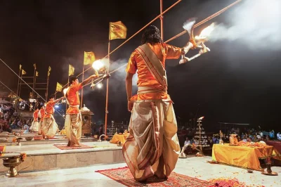 Join a guided varanasi walking tour with ganga aarti, dashashwamedh & manikarnika ghats. explore rituals, stories, and local life in 2 hours.