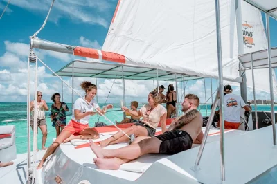 Sail aruba’s coast on a private catamaran, snorkel antilla shipwreck & catalina bay, enjoy open bar cocktails & fresh snacks. includes hotel pickup & local crew.
