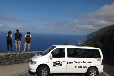 Explore são jorge by van—visit fajãs, taste local cheese, swim at simão dias, and enjoy a buffet lunch. full-day guided tour with activities included.