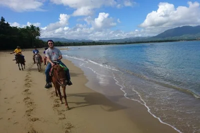 Ride horses along puerto plata’s beaches and jungle trails, stop for ocean photos, and relax at bergantin beach bar. includes hotel pickup and bottled water. book now.