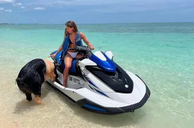 Aventura na praia em Freeport: Nadar com porcos e jet ski para dois