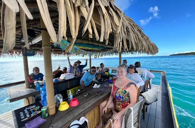 St Croix Tiki Boat Cruise from Frederiksted: Sunset or Beach
