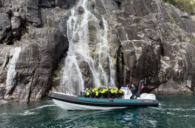 Lysefjord RIB boat tour from Sandnes: Pulpit Rock and waterfalls