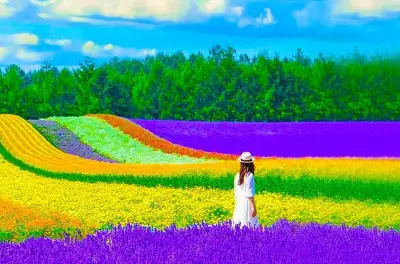 Tour di un giorno a Biei da Sapporo: Farm Tomita, Blue Pond, cascate