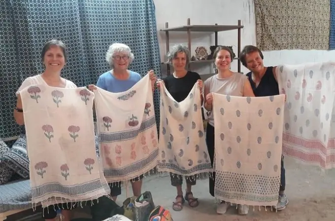 Impression de tissu à Jaipur : Cours d’impression au tampon