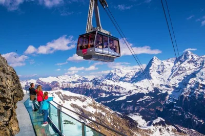 Ride the schilthorn cable car, visit the 007 bond world, and enjoy skyline views of the alps on a small group day trip from zurich. book now with guide included.