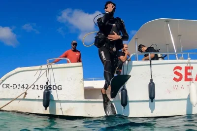 Feel the thrill of your first scuba dive in punta cana, starting with a pool lesson and guided ocean dive. includes equipment, instructor, and hotel pickup.