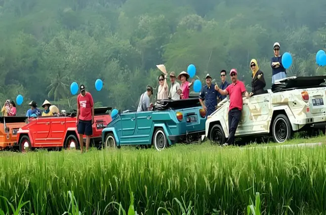 Tour privado Portão do Céu saindo de Seminyak em VW clássico Safari