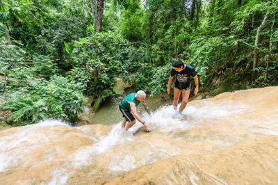 Chiang mai ausflug zum bua tong sticky waterfall: klettere die einzigartigen kalksteinfälle, schwimme in natürlichen pools und genieße ein mittagessen mit einem lokalen guide. inklusive hoteltransf