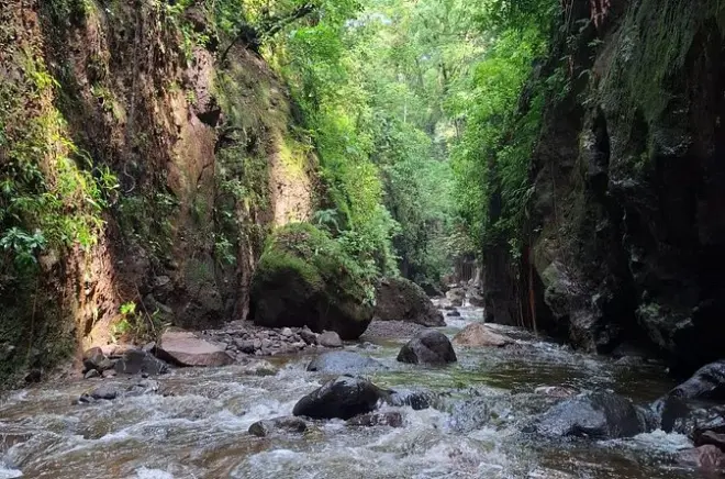 Trekking fluviale a Colima: Guada le piscine del canyon
