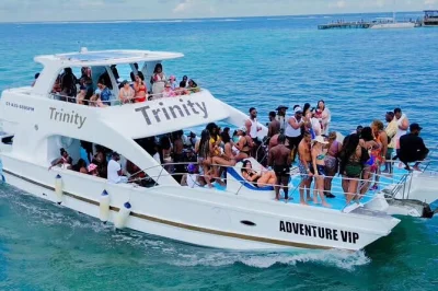 Feel the energy of punta cana’s hip hop party boat—live djs, open bar, snorkeling, and sand bar dancing. includes hotel pickup and a fun local crew.