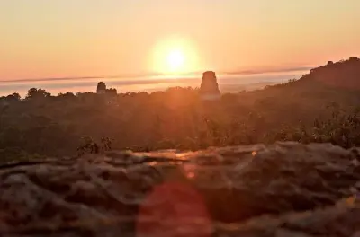 Private Sunrise Tour Tikal from Flores: Temple IV at dawn