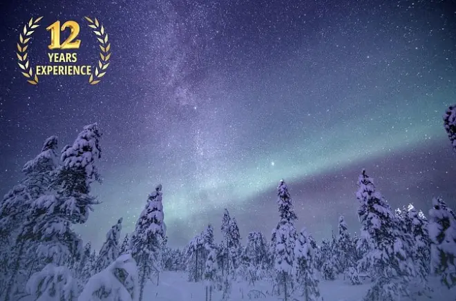 Levi marche nocturne aux étoiles : Raquettes dans la nature arctique