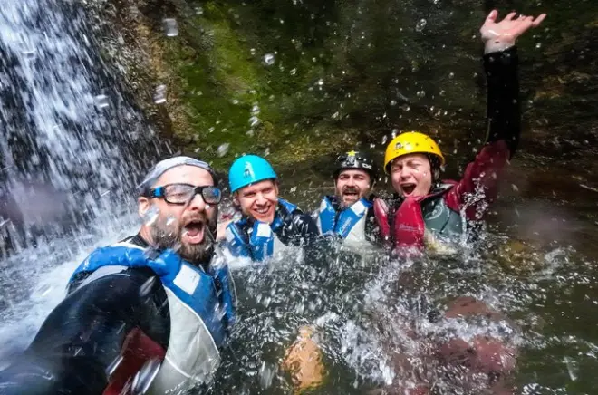 Canyoning Negovanka River near Emmen: Rappel waterfalls