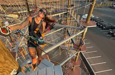 Zion sunset ropes course: Climb at the Adventure Tower