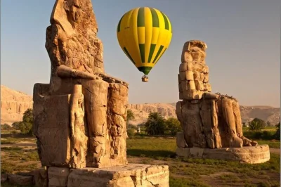Float above luxor at sunrise in a hot air balloon, with city and nile views. includes hotel pickup, local guide, snacks, and flight certificate. book now.