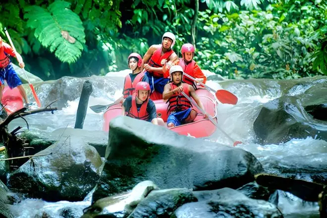 Rafting sul fiume Ayung e quad: Rapide medie e risaie