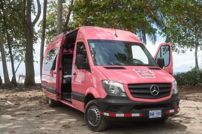 Travel from panama city to playa venao in a comfy shuttle with wifi, power outlets, and pickup included. bottled water, pillow, and luggage help provided.