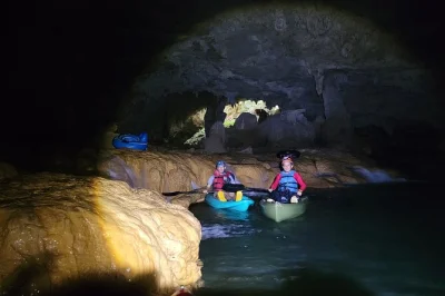 Kayak through belize’s 7-mile cave system with a local guide, lunch, and all gear included. spot wildlife, paddle rapids, and swim in clear river water.